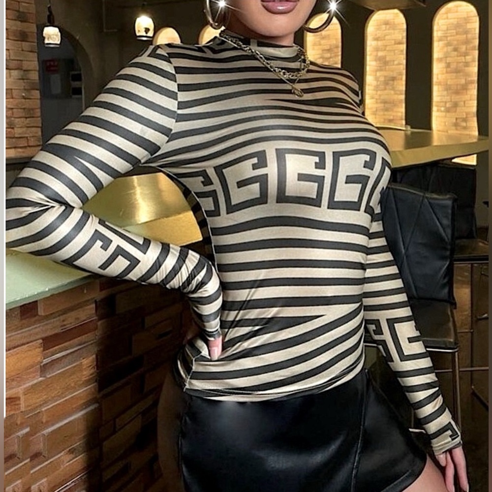 Balmaini Paris Mock Tee Blouse.
